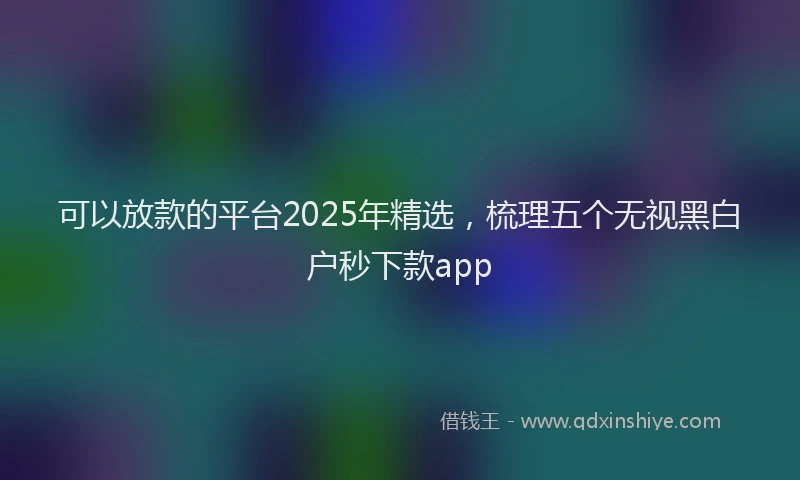 可以放款的平台2025年精选，梳理五个无视黑白户秒下款app