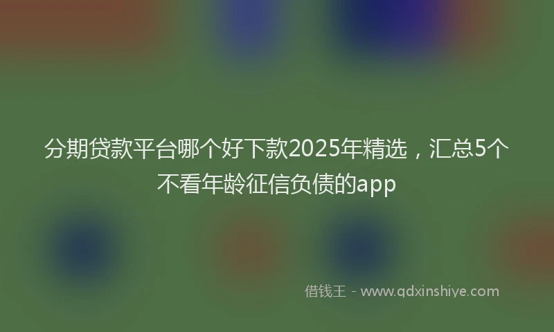 分期贷款平台哪个好下款2025年精选，汇总5个不看年龄征信负债的app