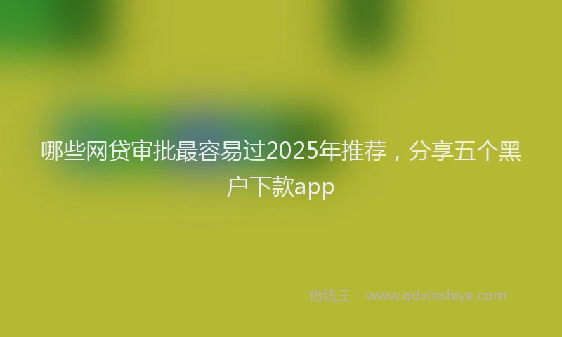 哪些网贷审批最容易过2025年推荐，分享五个黑户下款app