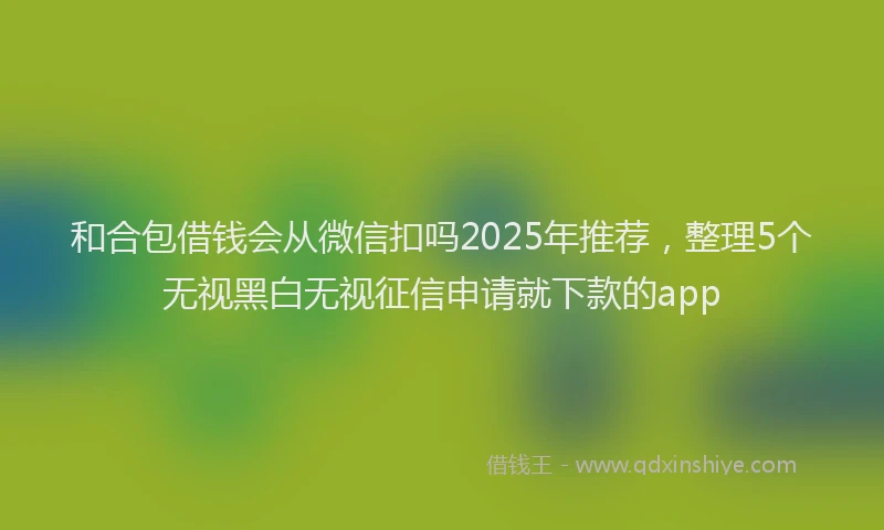 和合包借钱会从微信扣吗2025年推荐，整理5个无视黑白无视征信申请就下款的app