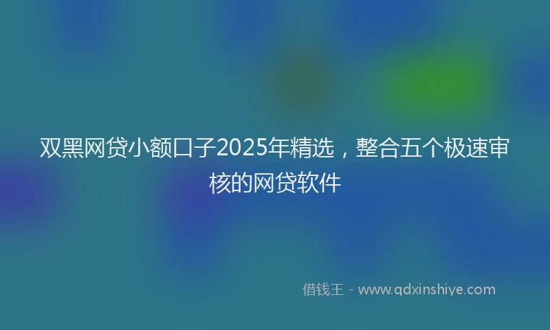 双黑网贷小额口子2025年精选，整合五个极速审核的网贷软件