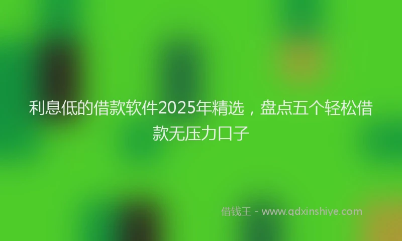 利息低的借款软件2025年精选，盘点五个轻松借款无压力口子