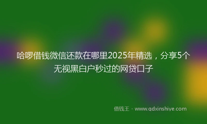 哈啰借钱微信还款在哪里2025年精选，分享5个无视黑白户秒过的网贷口子