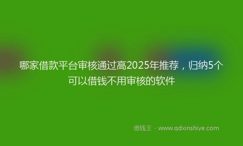 哪家借款平台审核通过高2025年推荐，归纳5个可以借钱不用审核的软件
