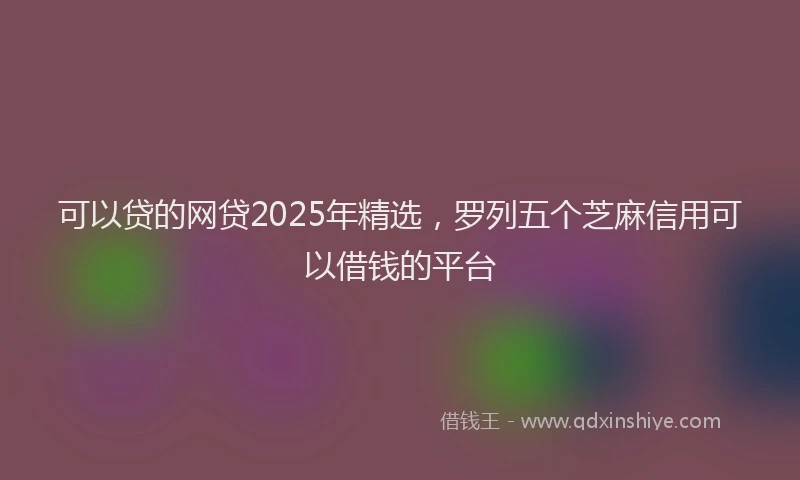 可以贷的网贷2025年精选，罗列五个芝麻信用可以借钱的平台