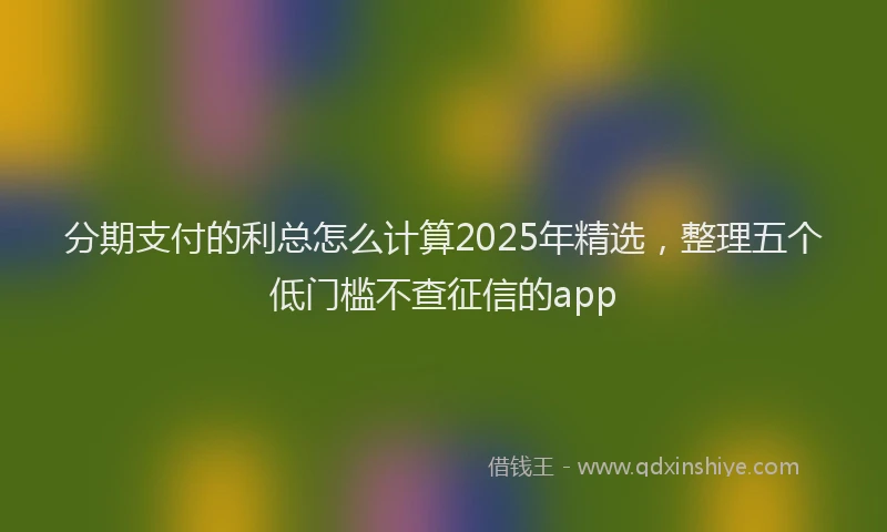 分期支付的利总怎么计算2025年精选，整理五个低门槛不查征信的app