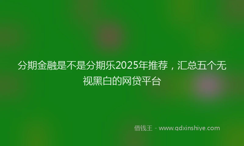 分期金融是不是分期乐2025年推荐，汇总五个无视黑白的网贷平台