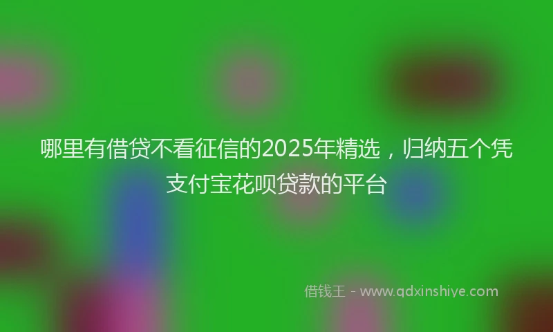 哪里有借贷不看征信的2025年精选，归纳五个凭支付宝花呗贷款的平台