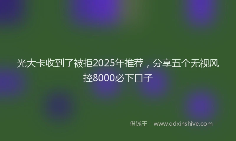 光大卡收到了被拒2025年推荐，分享五个无视风控8000必下口子