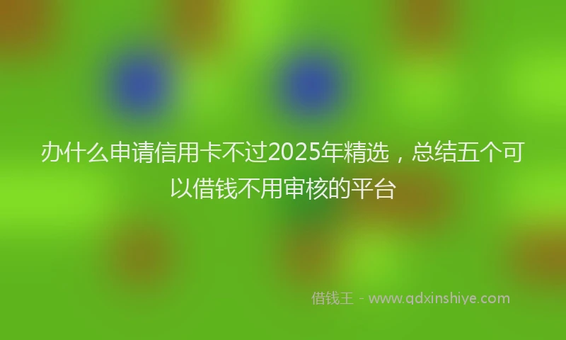 办什么申请信用卡不过2025年精选，总结五个可以借钱不用审核的平台