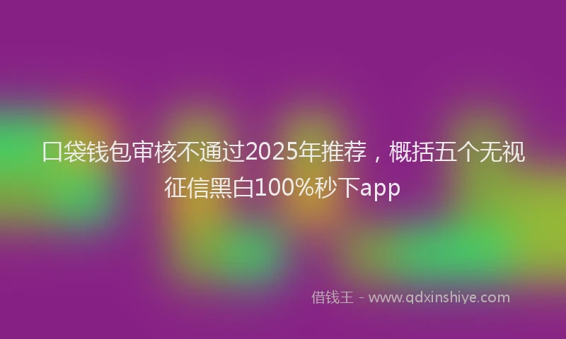 口袋钱包审核不通过2025年推荐，概括五个无视征信黑白100%秒下app