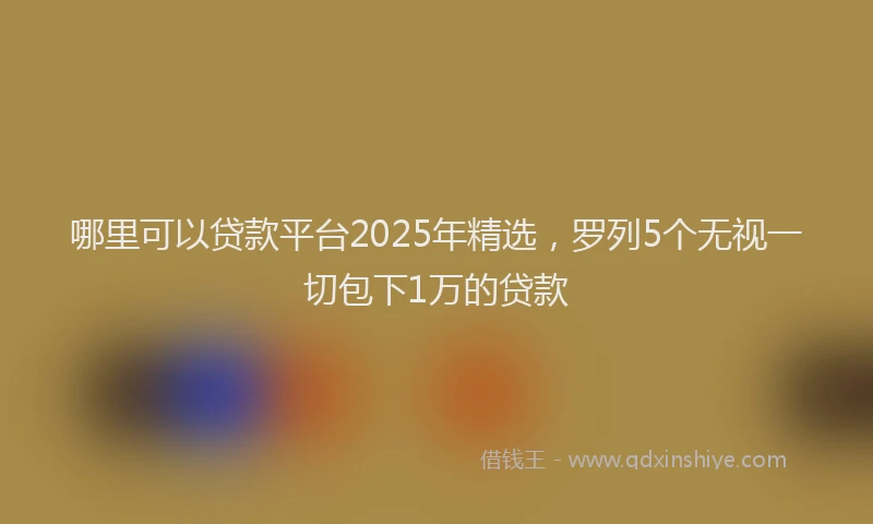 哪里可以贷款平台2025年精选，罗列5个无视一切包下1万的贷款