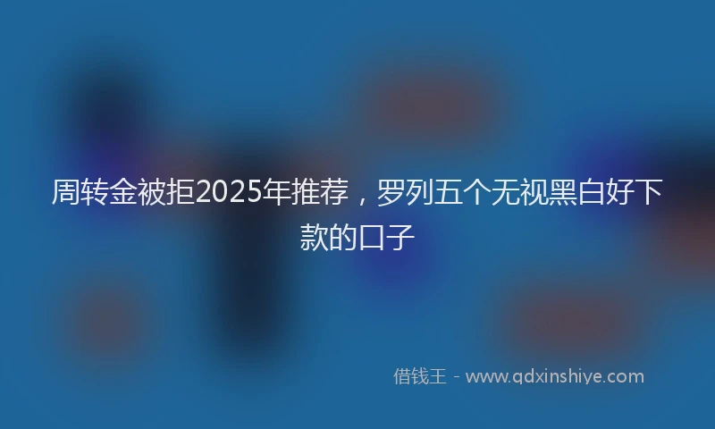 周转金被拒2025年推荐，罗列五个无视黑白好下款的口子