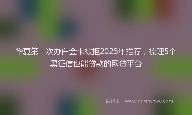 华夏第一次办白金卡被拒2025年推荐，梳理5个黑征信也能贷款的网贷平台