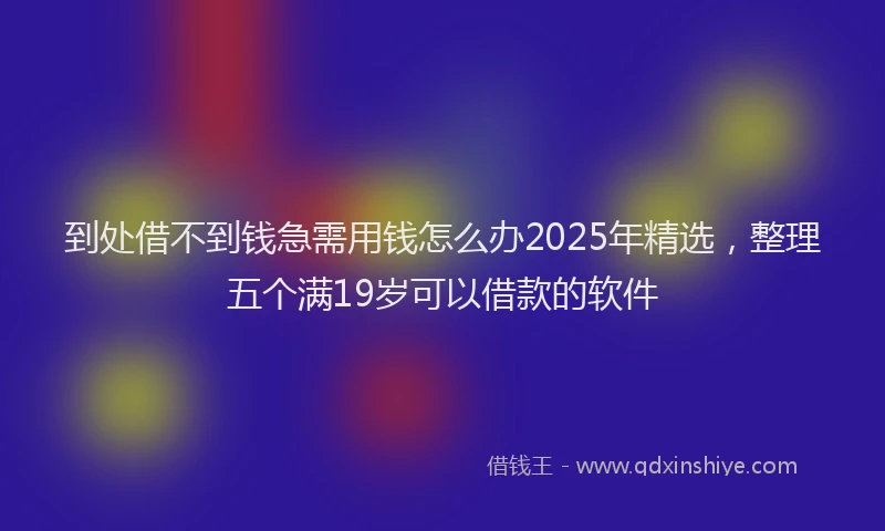 到处借不到钱急需用钱怎么办2025年精选，整理五个满19岁可以借款的软件