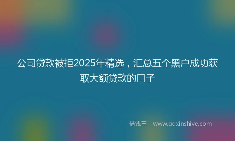 公司贷款被拒2025年精选，汇总五个黑户成功获取大额贷款的口子