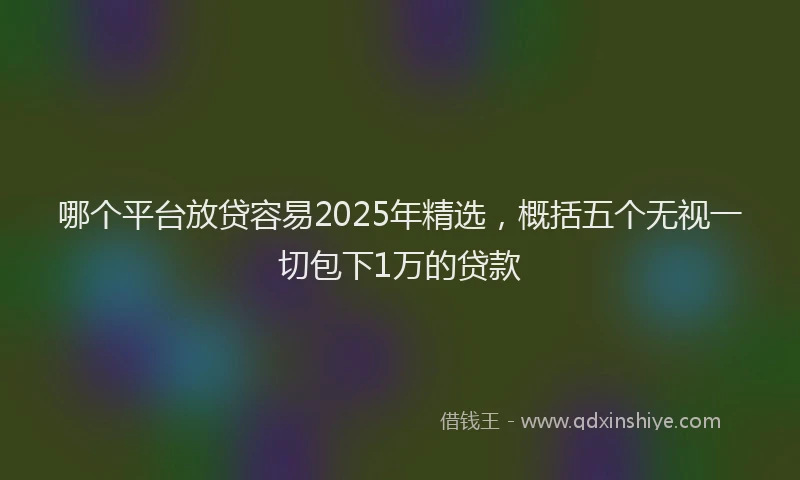 哪个平台放贷容易2025年精选，概括五个无视一切包下1万的贷款