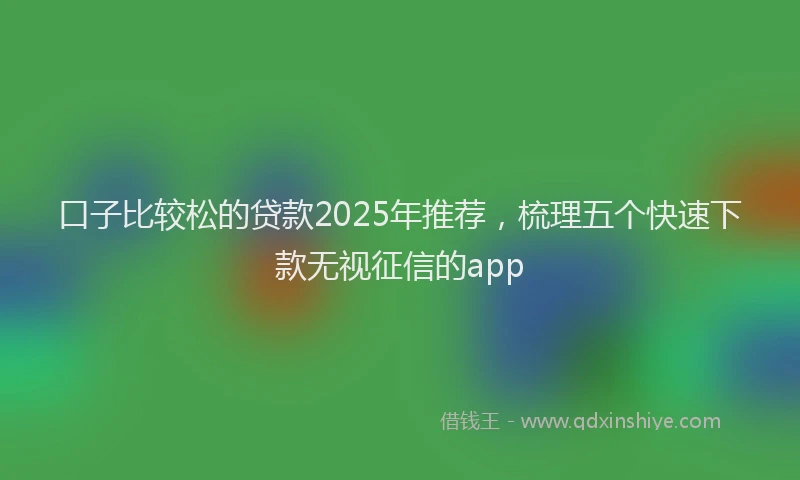 口子比较松的贷款2025年推荐，梳理五个快速下款无视征信的app
