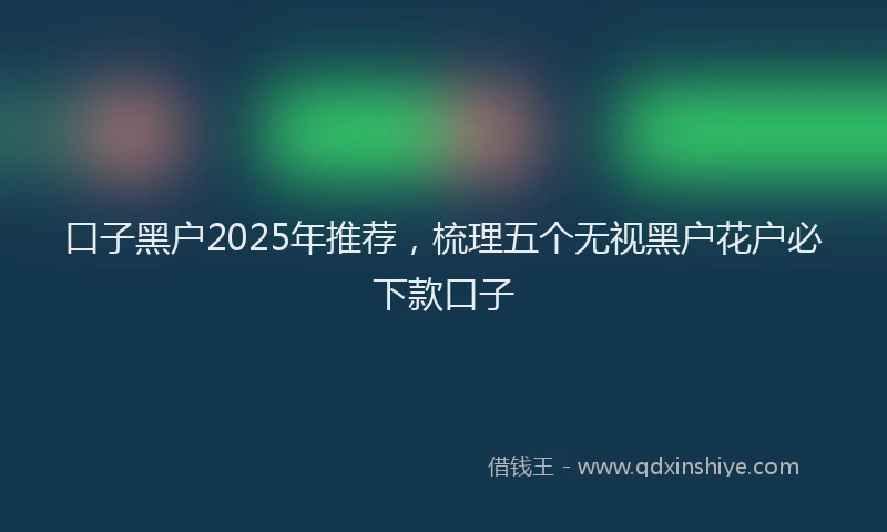 口子黑户2025年推荐，梳理五个无视黑户花户必下款口子