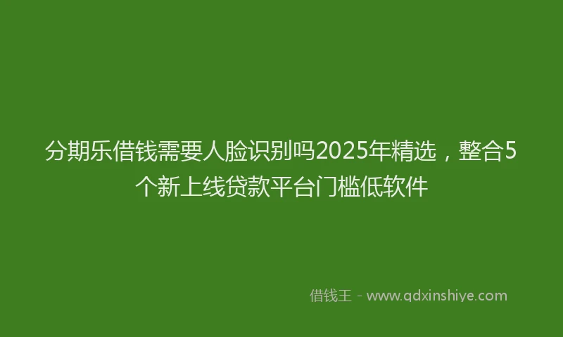 分期乐借钱需要人脸识别吗2025年精选，整合5个新上线贷款平台门槛低软件