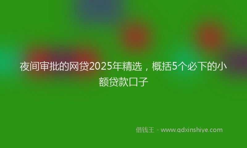 夜间审批的网贷2025年精选，概括5个必下的小额贷款口子