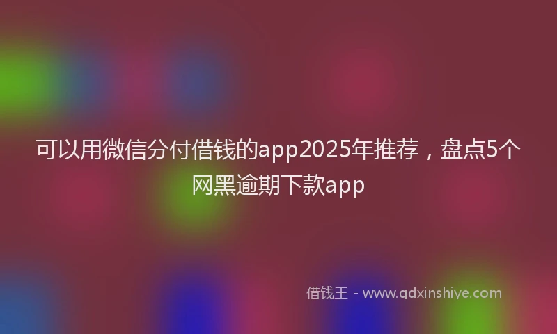 可以用微信分付借钱的app2025年推荐，盘点5个网黑逾期下款app