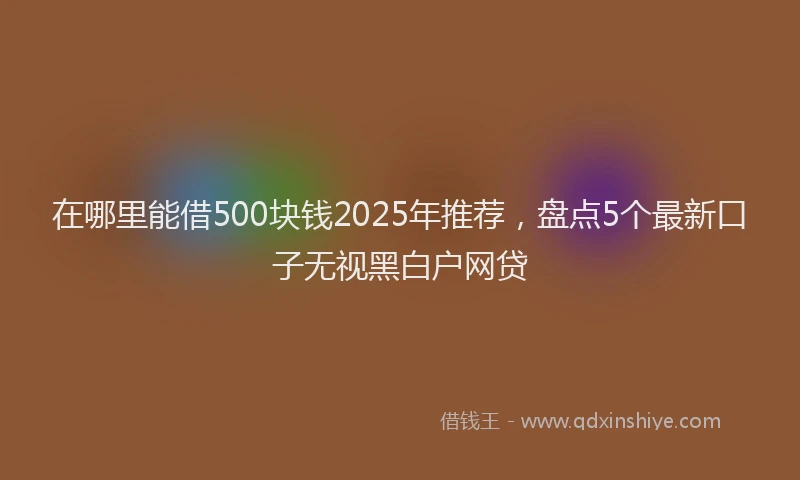 在哪里能借500块钱2025年推荐，盘点5个最新口子无视黑白户网贷