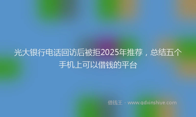 光大银行电话回访后被拒2025年推荐，总结五个手机上可以借钱的平台