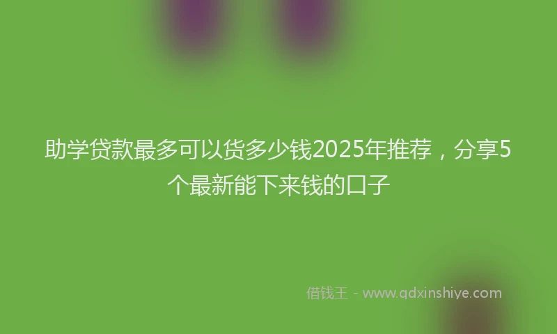 助学贷款最多可以货多少钱2025年推荐，分享5个最新能下来钱的口子