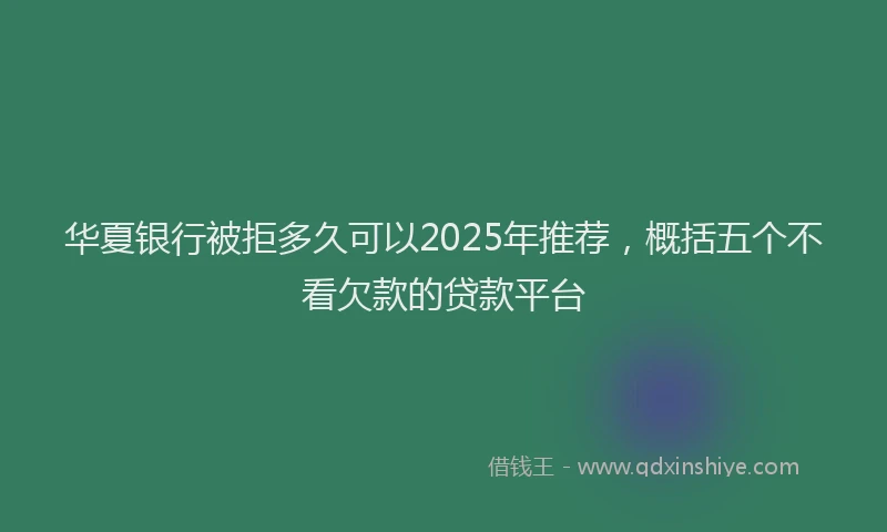 华夏银行被拒多久可以2025年推荐，概括五个不看欠款的贷款平台