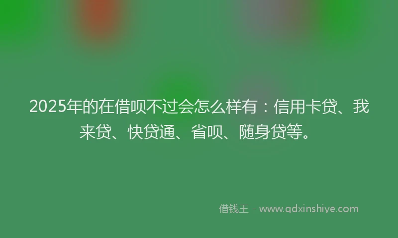 2025年的在借呗不过会怎么样有：信用卡贷、我来贷、快贷通、省呗、随身贷等。