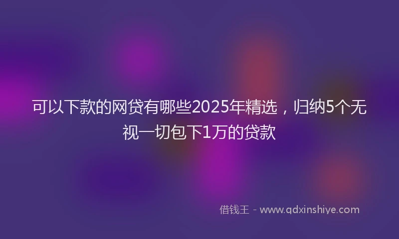 可以下款的网贷有哪些2025年精选，归纳5个无视一切包下1万的贷款