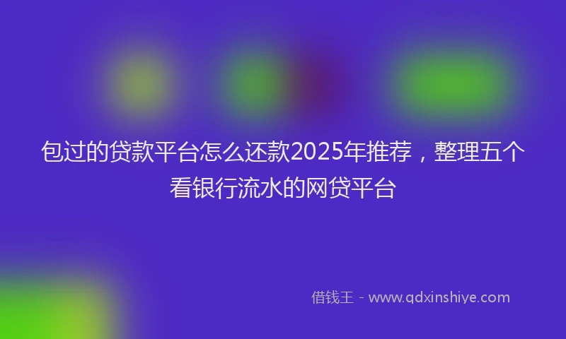 包过的贷款平台怎么还款2025年推荐，整理五个看银行流水的网贷平台