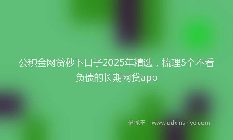 公积金网贷秒下口子2025年精选，梳理5个不看负债的长期网贷app