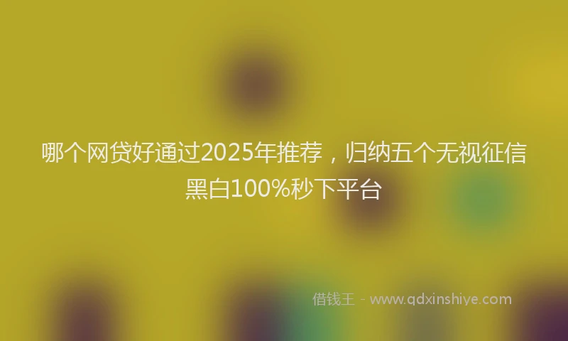 哪个网贷好通过2025年推荐，归纳五个无视征信黑白100%秒下平台