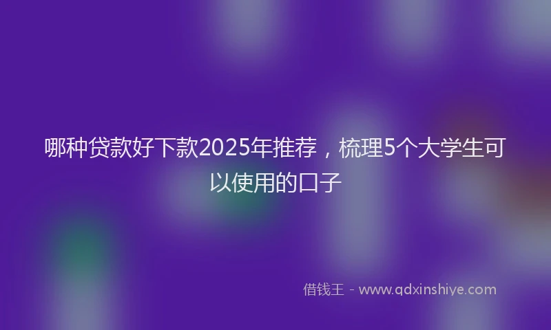 哪种贷款好下款2025年推荐，梳理5个大学生可以使用的口子