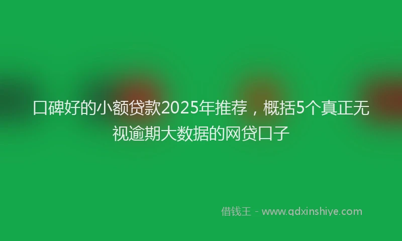 口碑好的小额贷款2025年推荐，概括5个真正无视逾期大数据的网贷口子