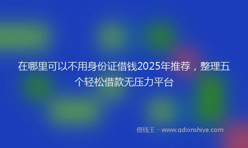 在哪里可以不用身份证借钱2025年推荐，整理五个轻松借款无压力平台