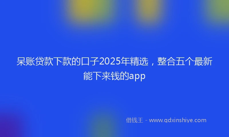 呆账贷款下款的口子2025年精选，整合五个最新能下来钱的app