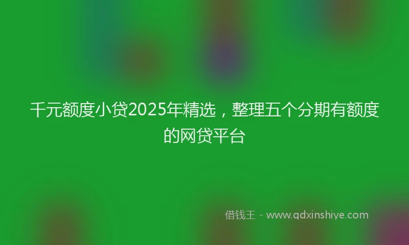 千元额度小贷2025年精选，整理五个分期有额度的网贷平台