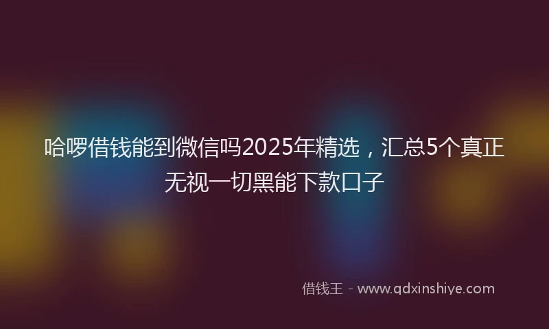 哈啰借钱能到微信吗2025年精选，汇总5个真正无视一切黑能下款口子