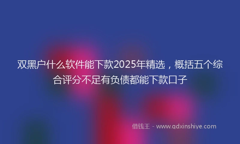 双黑户什么软件能下款2025年精选，概括五个综合评分不足有负债都能下款口子