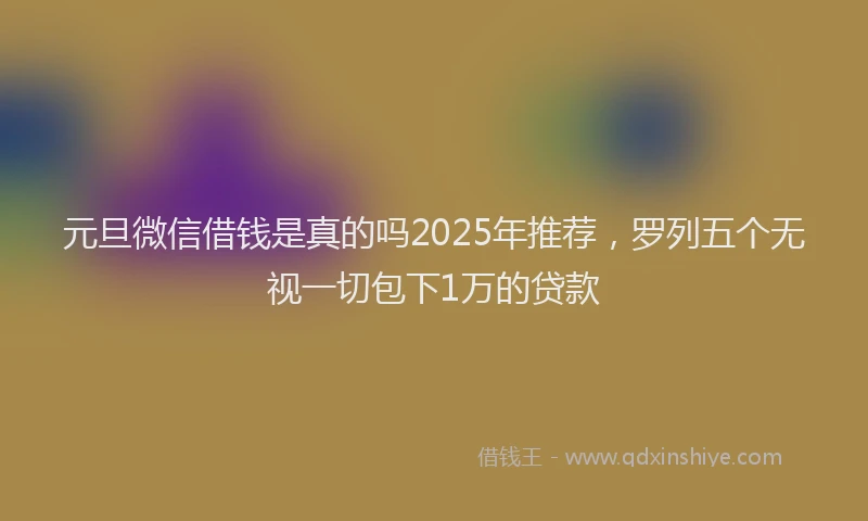 元旦微信借钱是真的吗2025年推荐，罗列五个无视一切包下1万的贷款