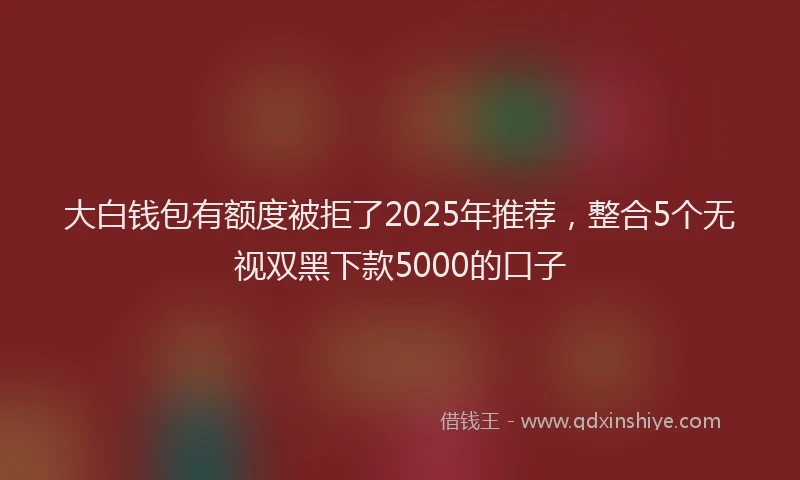 大白钱包有额度被拒了2025年推荐，整合5个无视双黑下款5000的口子