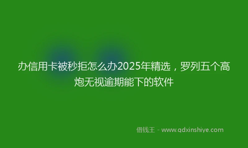 办信用卡被秒拒怎么办2025年精选，罗列五个高炮无视逾期能下的软件
