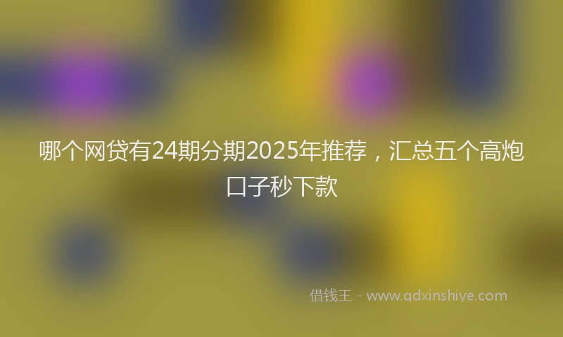 哪个网贷有24期分期2025年推荐，汇总五个高炮口子秒下款