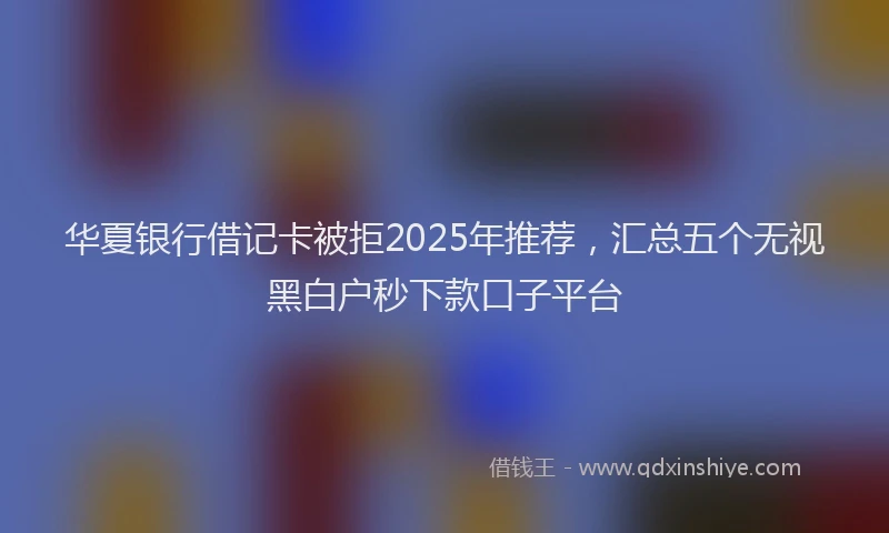 华夏银行借记卡被拒2025年推荐，汇总五个无视黑白户秒下款口子平台