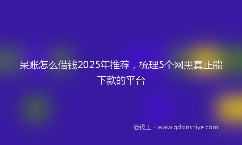呆账怎么借钱2025年推荐，梳理5个网黑真正能下款的平台