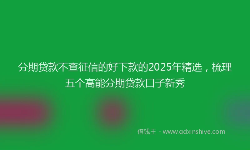 分期贷款不查征信的好下款的2025年精选，梳理五个高能分期贷款口子新秀