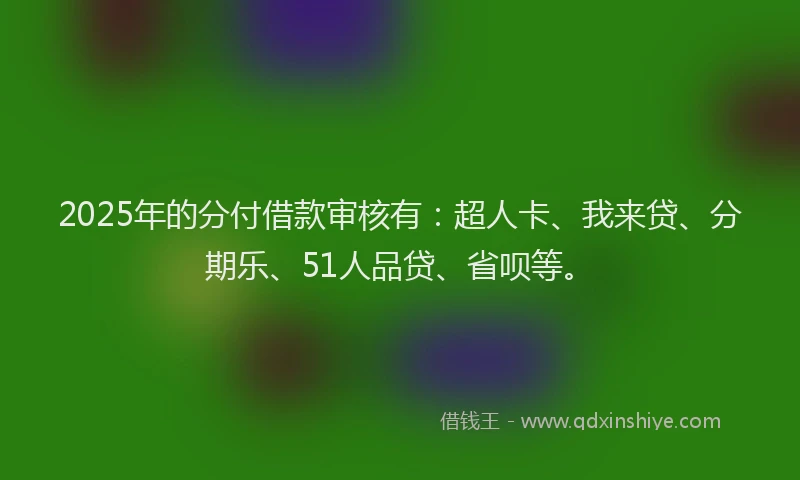 2025年的分付借款审核有：超人卡、我来贷、分期乐、51人品贷、省呗等。